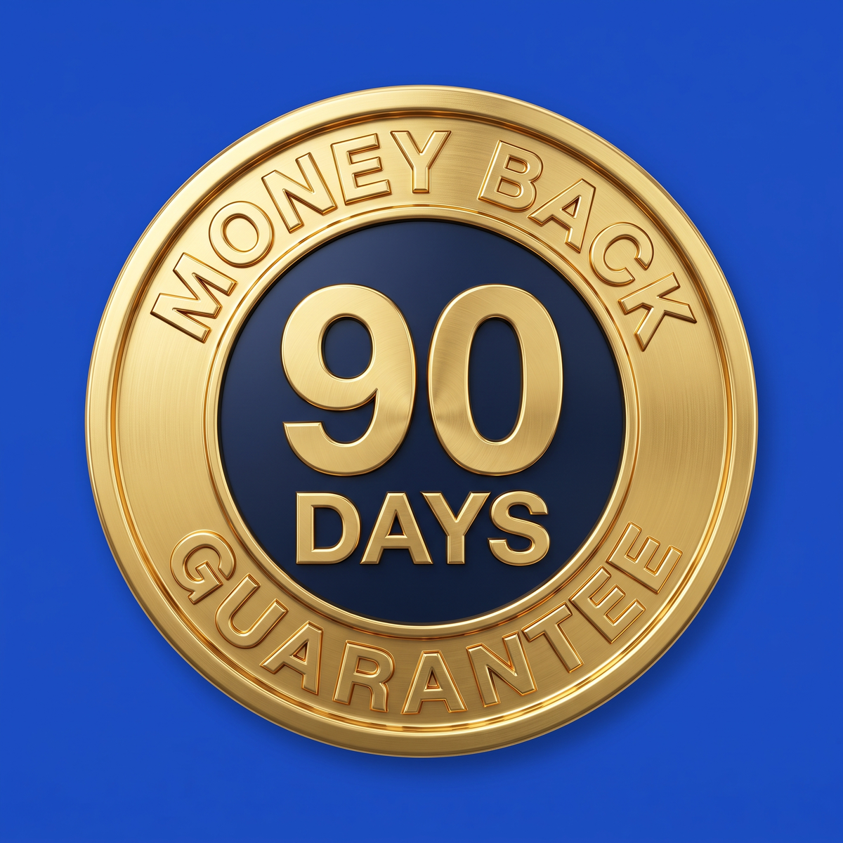90-day money-back guarantee seal