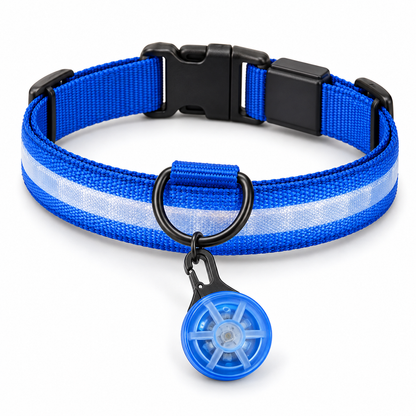 Glow Pup LED dog collar with glowing light-up pendant